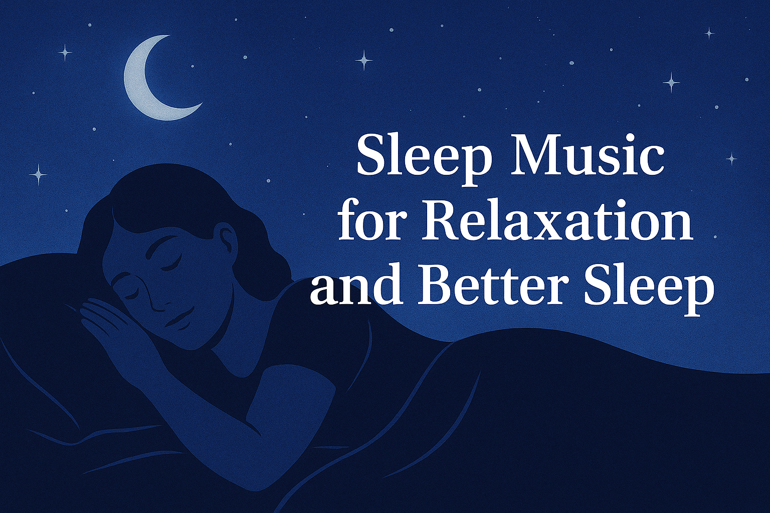Sleep music for relaxation and better sleep, woman resting under moon and stars, Enhanced Healing Counseling Port Charlotte FL.